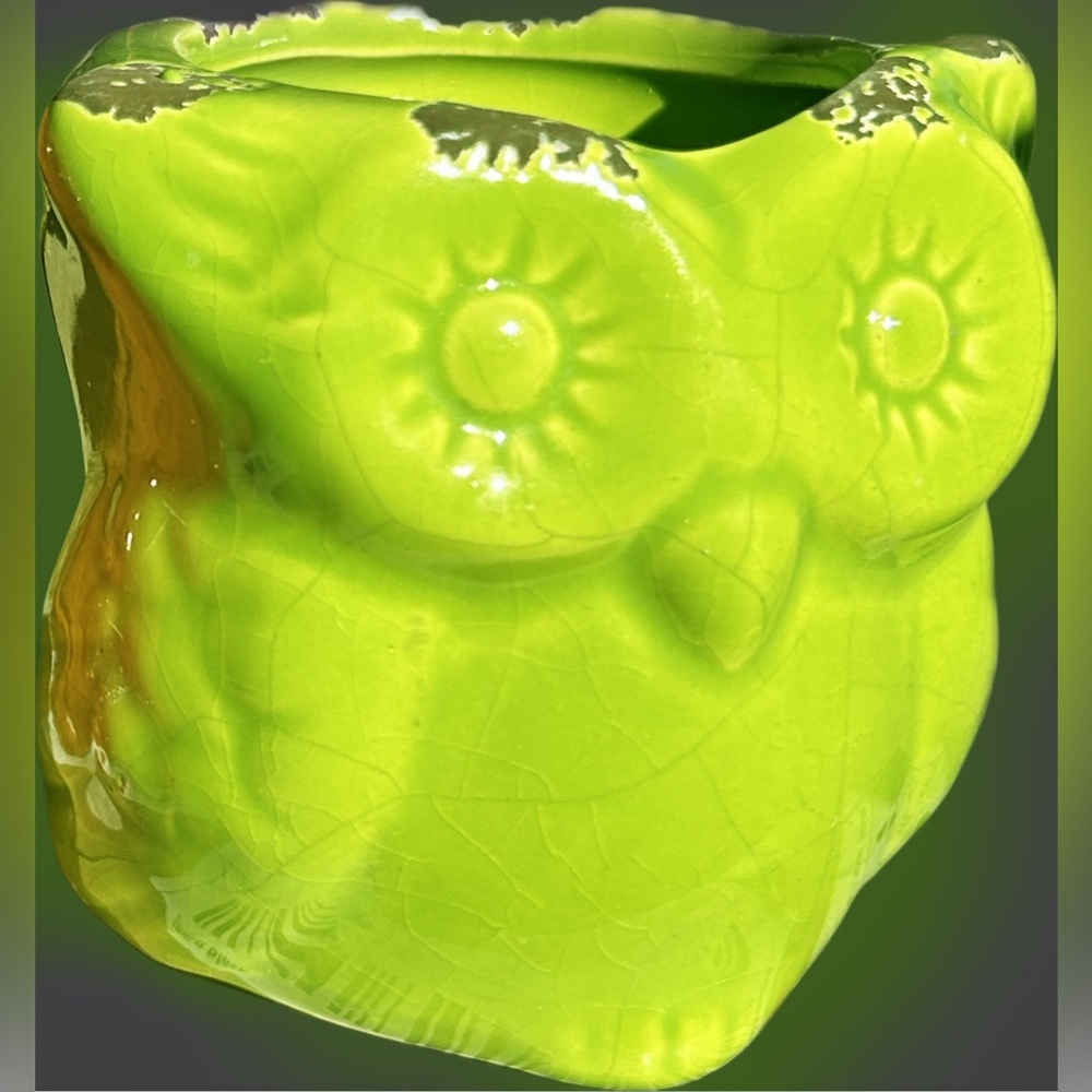 Ceramic Owl Green approximately 2-3” high.